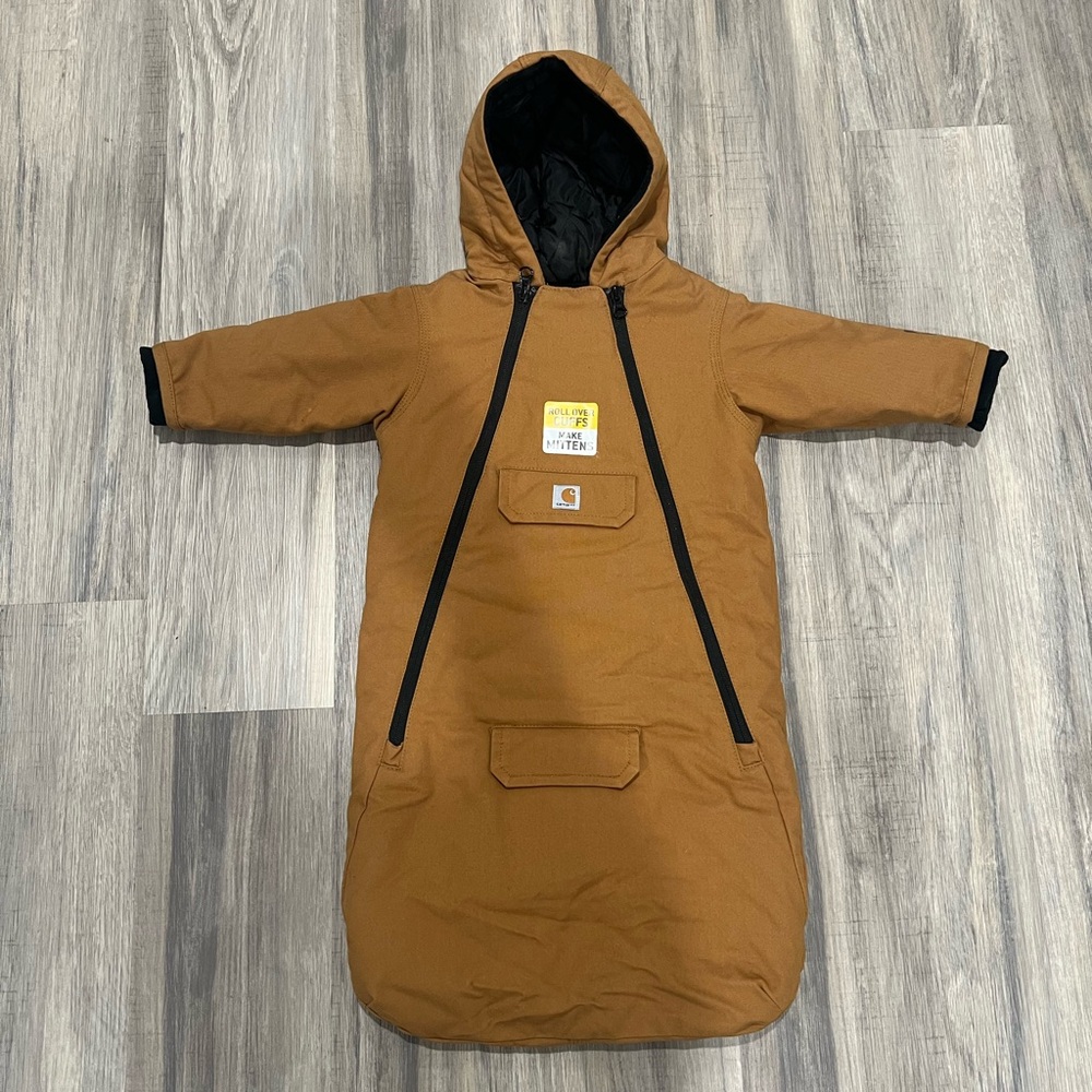 Carhartt Kids Brown Hooded Puffer Bunting